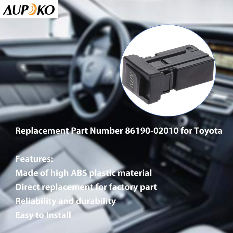 Aupoko 86190-02010 Aux Port, Auxiliary Stereo Adapter, Fits for Toyota Avalon, Corolla, Highlander, RAV4, Sequoia, Sienna, Tacoma, Tundra