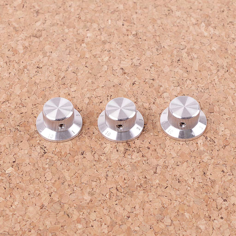 Alnicov 3Pcs Metal Guitar Control Knobs 6mm Diameter Tone Volume Knobs for Strat Stratocaster Electric Guitar