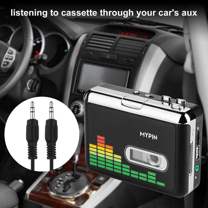Cassette Tape Player to MP3 Converter Retro Walkman Auto Reverse Portable Audio USB Tape Player with Earphones, No Need Computer