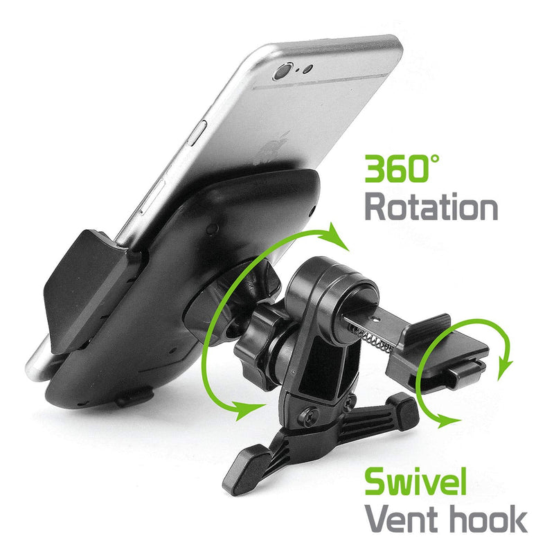 Cellet Vehicle Air Vent Phone Holder One Touch Universal Cradle Compatible With iPhone 11 Pro Max Xr Xs Max Xs X SE 8 Plus 7 6S Note 10 5G 9 8 Galaxy S10 5G S10 S10e S10+ J2 S9 S8 Pixel 4 3 XL