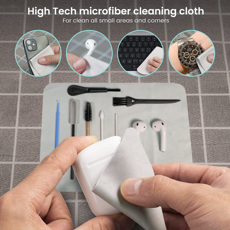 MUIIGOOD Airpods Cleaner Kit 220 Pcs Airpod Cleaning Putty Remove Ear Wax, Phone Cleaning Set Clean Brush Microfiber Cloth for Airpods Pro/1/2/3 Charging Case Headphones Phone Camera Hearing Aids