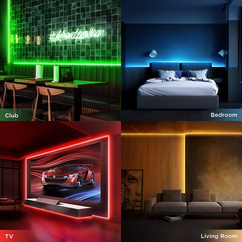 [AUSTRALIA] - Led Strip Lights, HOKEKI Neon Lights, Led Lights for tv, Lights forbedroom, 16.4ft Smart Lamp, with Remote Control, 7 Lighting Effects, with Waterproof Design, Suitable ForTv, Party, Home Decoration 16.4in 