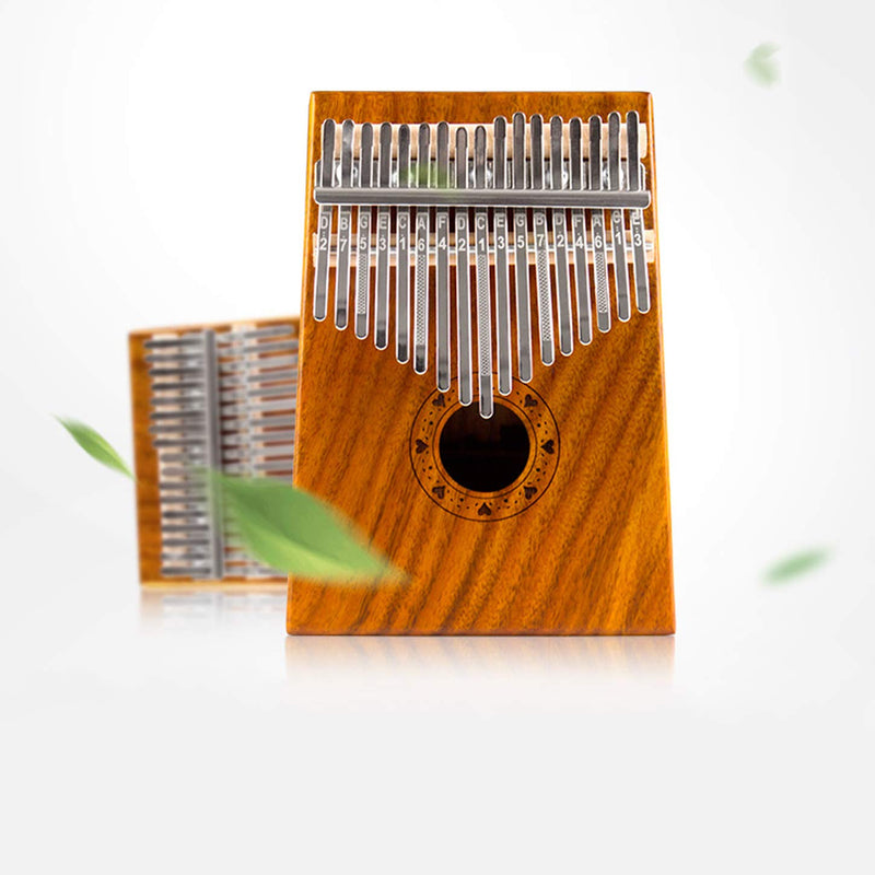 Kalimba 17 Keys Thumb Piano with Tune Hammer Fingertip Protectors and Polishing Cloth,Portable Music Instrument Solid KOA Wood. (KOA Wood-17 keys) KOA Wood-17 keys