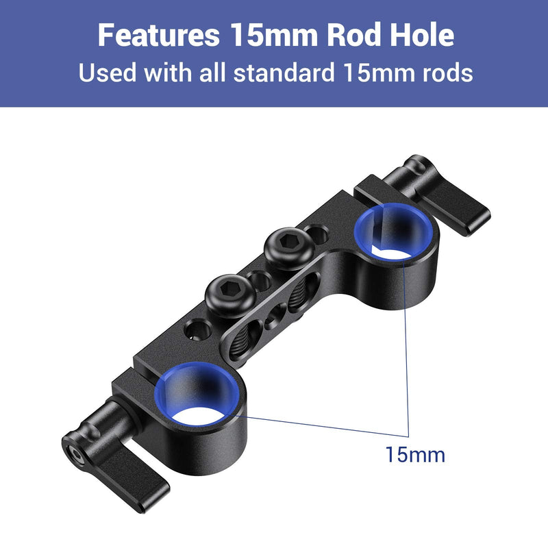 SMALLRIG 15mm Railblock Rod Clamp with 1/4"-20 Thread for 15mm DSLR Camera Cage Shoulder Rig - 2061 2pcs pack