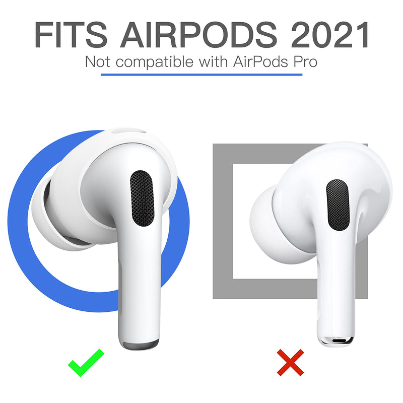 [AUSTRALIA] - DamonLight 2 Pairs AirPods 3 Ear Tips Grip Silicone Earbuds Cover [Added Storage Pouch][US Patent Registered] Compatible with Apple AirPods 3rd Generation (White) White 