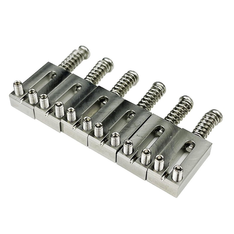 Kaynes 6PCS 10.5mm Guitar Bridge Saddles – Stainless Steel Tremolo Bridges Saddle for Fender Telecaster Tele Stratocaster Strat Style Electric Guitar Replacement (10.5mm)