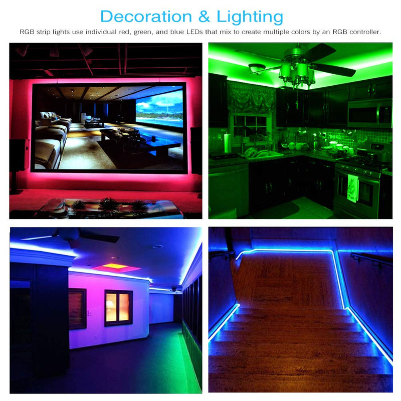 [AUSTRALIA] - Daybetter Led Strip Lights 32.8ft Waterproof Flexible Tape Lights Color Changing 5050 RGB 300 LEDs Light Strips Kit with 44 Keys Ir Remote Controller and 12v Power Supply 