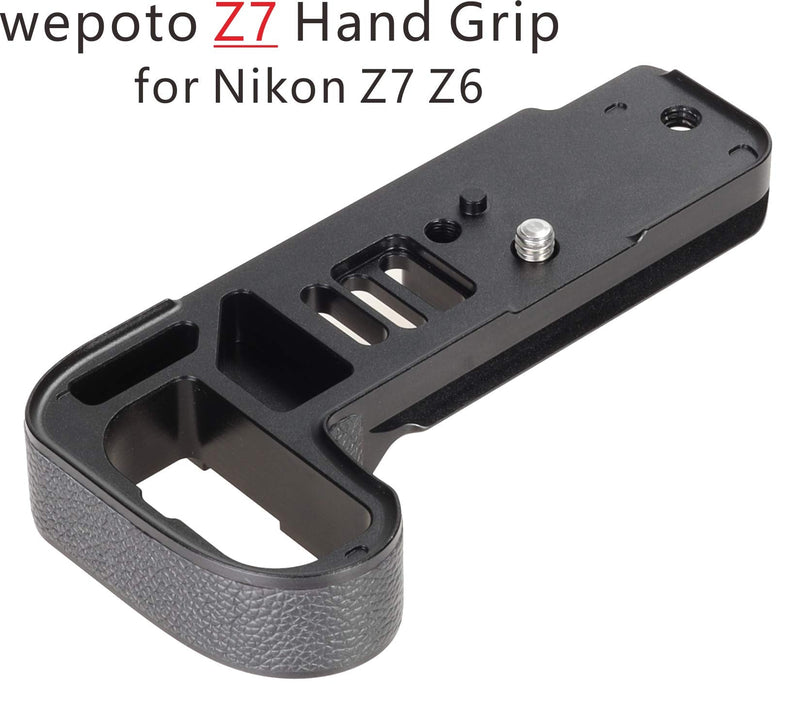 WEPOTO GP-Z7 Hand Grip Quick Release Plate L Bracket QR Plate Compatible with Nikon Z5 Z6 Z7 Z6II Z7II Camera -Aluminium Leather