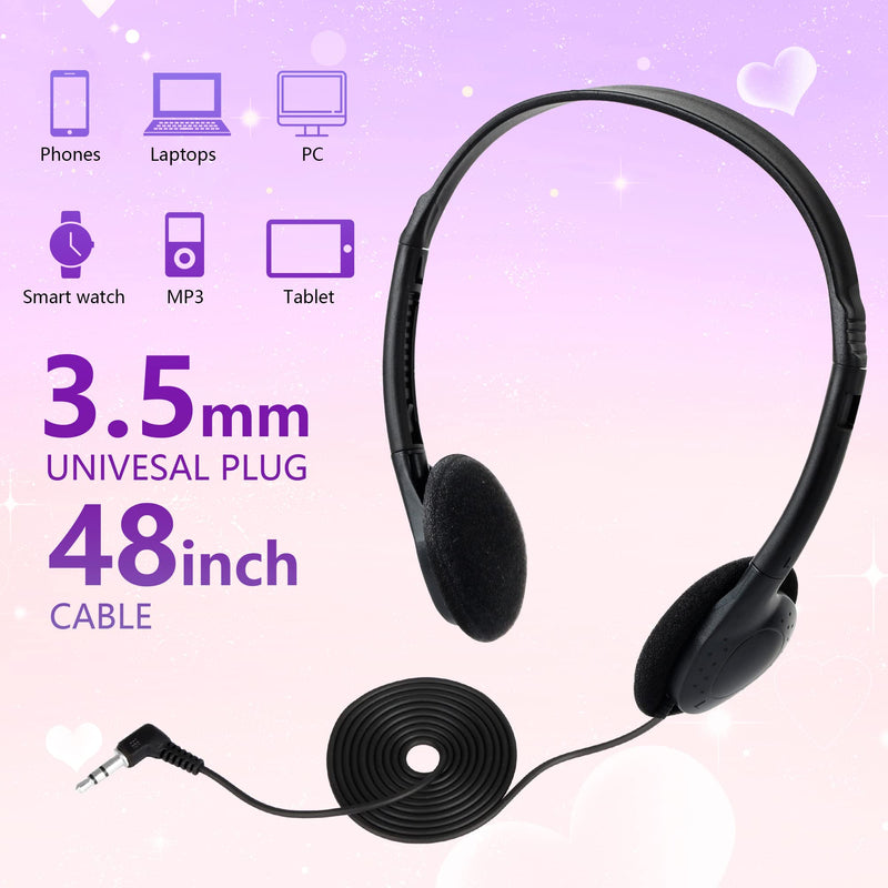 ZXQZYM Kids Headphones Bulk 10 Pack for School Students Children Teen Boys Girls, Wholesale Bulk Headphones for Classroom Earphones (Black)