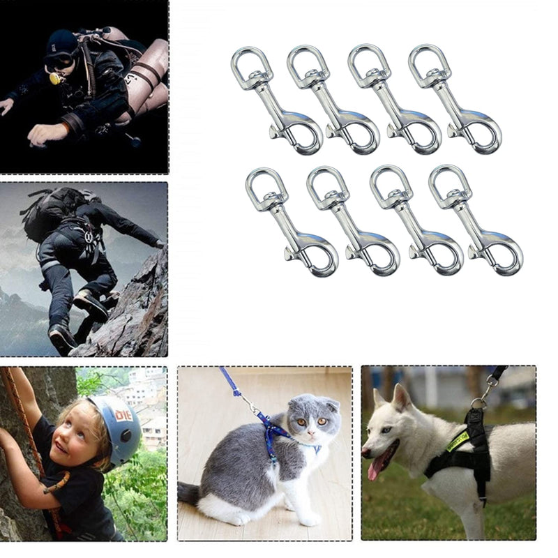 Trigger Clips Clasp, 8PCS Swivel Snap Hooks 360° Swivel Trigger Snap Hooks for Pet Buckle Carabiner Keyring Home Outdoor Camping Picnic Heavy Duty (Round)