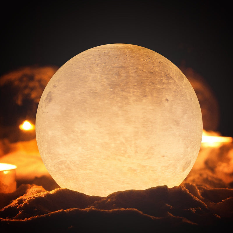 Gahaya 5.9"/15cm Moon Lamp, 3D Printed Light, Touch Control, Stepless Dimmable, Warm White (3000K) and Cool White (6000K), PLA Material, USB Recharge 5.9" 3 Colors