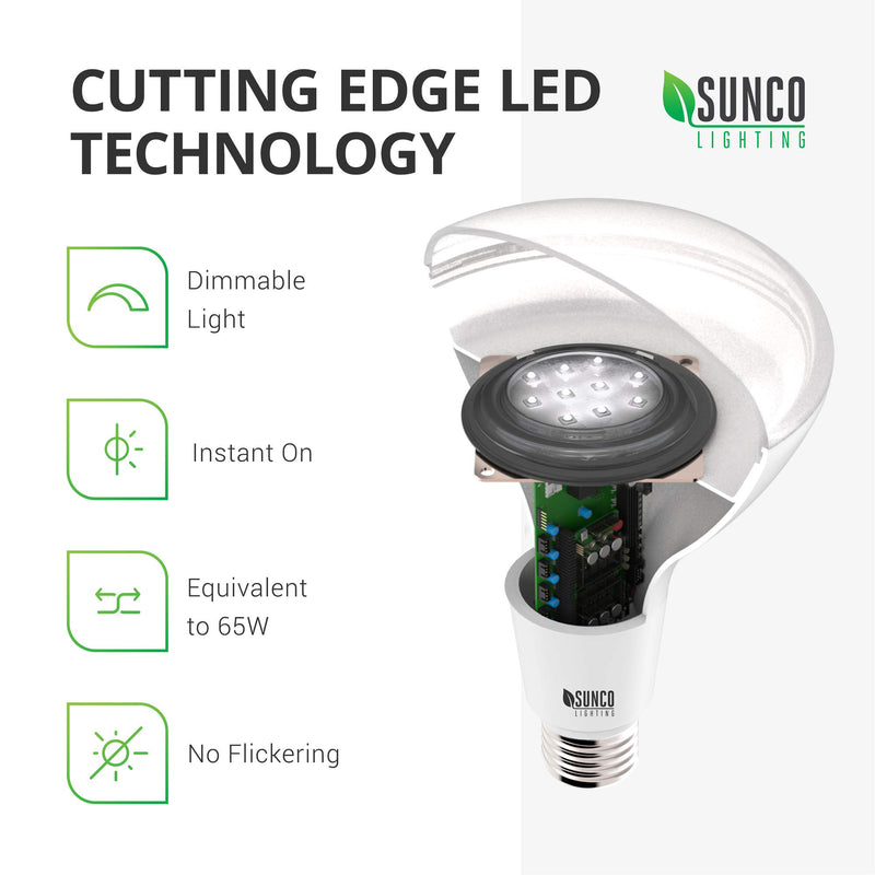 [AUSTRALIA] - Sunco Lighting 3 Pack BR30 LED Bulb 11W=65W, 3000K Warm White, 850 LM, E26 Base, Dimmable, Indoor Flood Light for Cans - UL & Energy Star 