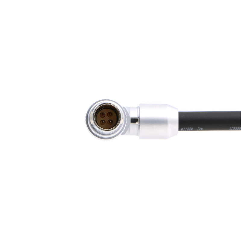 AConnect Rotatable Right Angle 4 Pin Male to Reverse D-Tap Power Cable for Zacuto Kameleon EVF 18in/45cm