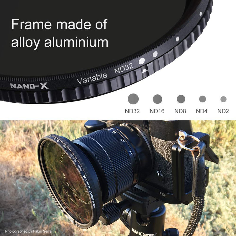K&F Concept 67mm Fader ND Filter Neutral Density Variable Filter ND2 to ND32 for Camera Lens NO X Spot,Nanotec,Ultra-Slim,Weather-Sealed