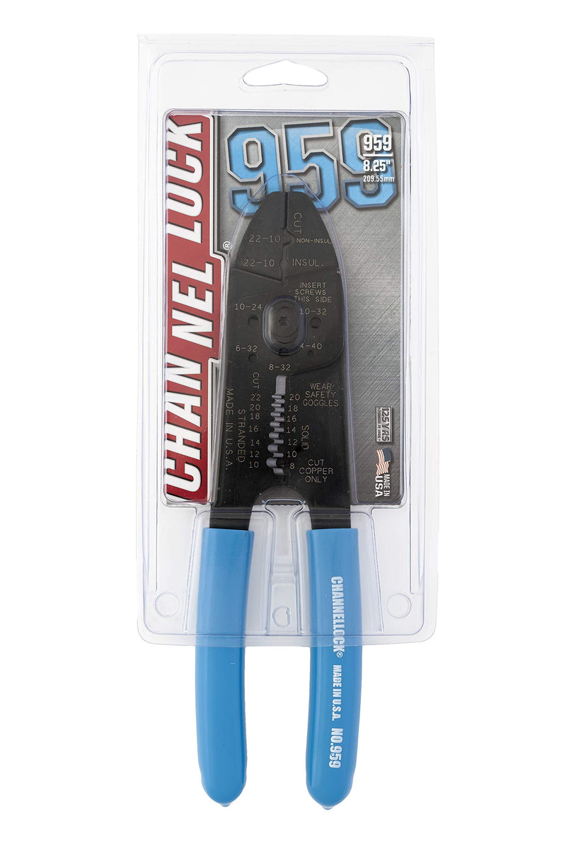 Channellock 959 8-1/2-Inch Wire Stripper with Crimper