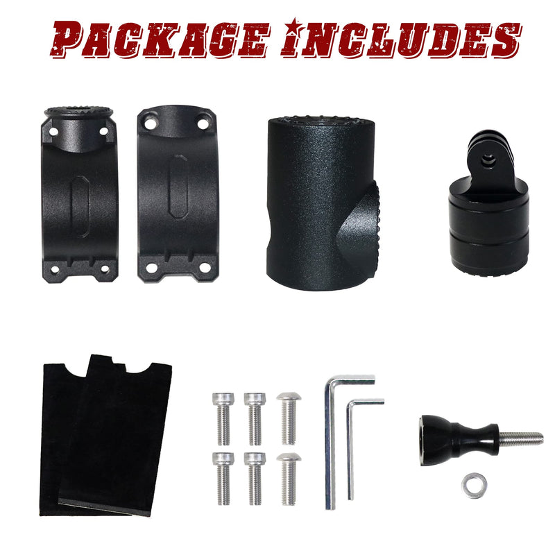 Sukemichi GoPro Mount Compatible with UTV ATV for 1.75 - 2 inches Roll Cage and Bars, Aluminum 360 Rotation Camera Stand Car Mount Holder for Sports Camera Gopro Max Hero 9, 8/7/6/5, etc