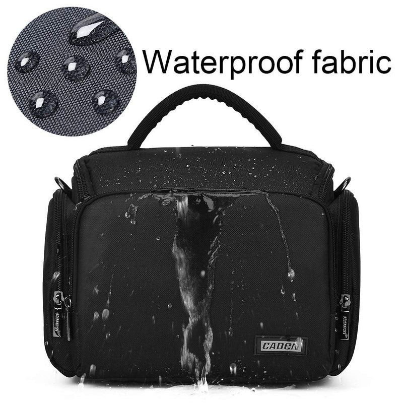 [AUSTRALIA] - CADeN Camera Shoulder Crossbody Bag Case Compatible for Nikon, Canon, Sony SLR/DSLR Mirrorless Cameras and Lenses Waterproof Black Large 