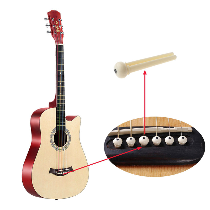 Simtyso 12pcs Ivory Acoustic Guitar ABS Plastic Bridge Pins