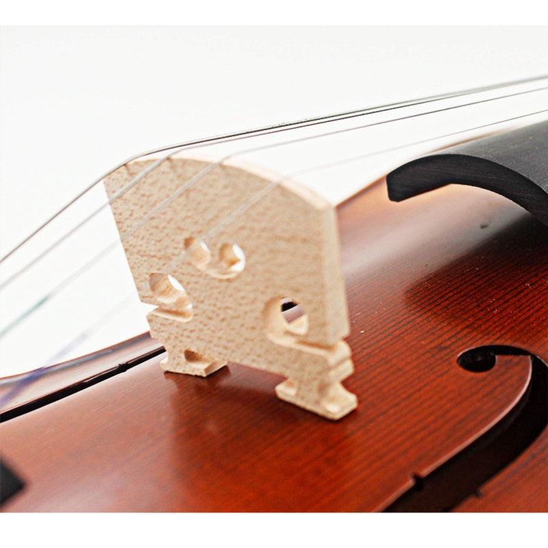 E-outstanding 4PCS 4/4 Violin Bridge Full Size Maple wood Violin Parts, Yellow