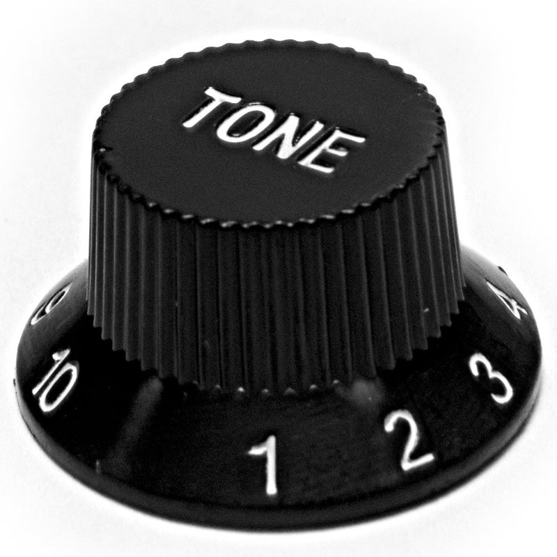 Seismic Audio - SAGA-1_41-2_42 - Black Plastic Traditional Replacement Volume and Tone Knob Set - 1 Volume and 2 Tone Knobs for Electric Guitars Luthier