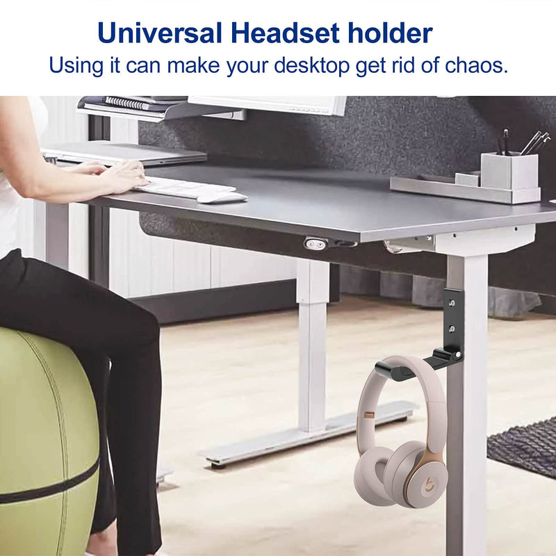Headphone Stand Hanger Headset-Holder Hook - Earphone Hook for Wall & Desk,Folding Hook with Screws Nails and 3M Adhesive Tape