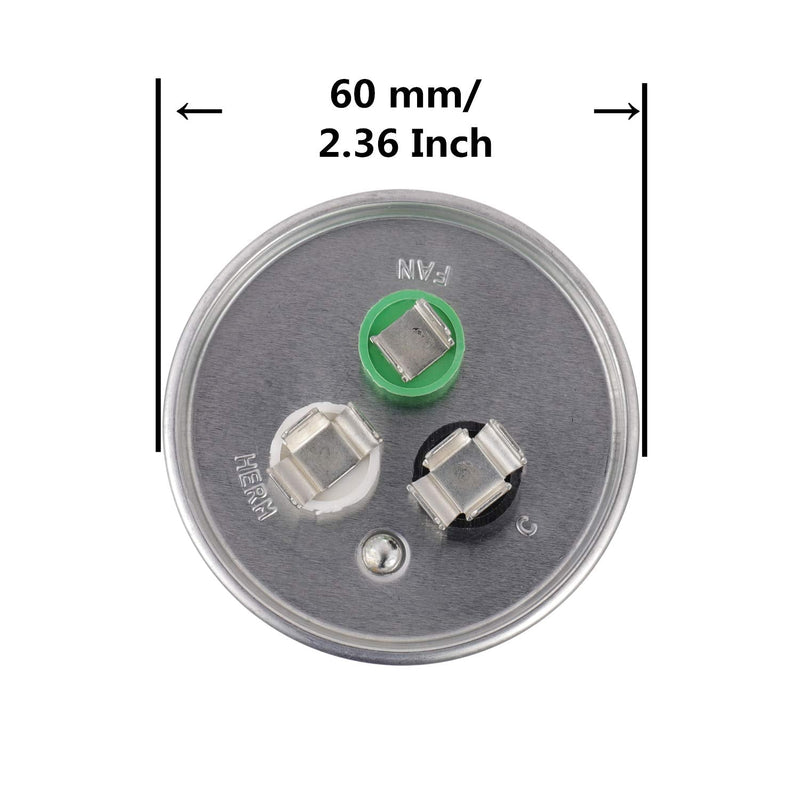 BOJACK 60+7.5 uF 60/7.5 MFD ±6% 370/440 V AC CBB65 Dual Run Circular Start Capacitor for AC Motor Run or Fan Start or Condenser Straight Cool or Heat Pump Air Conditioner