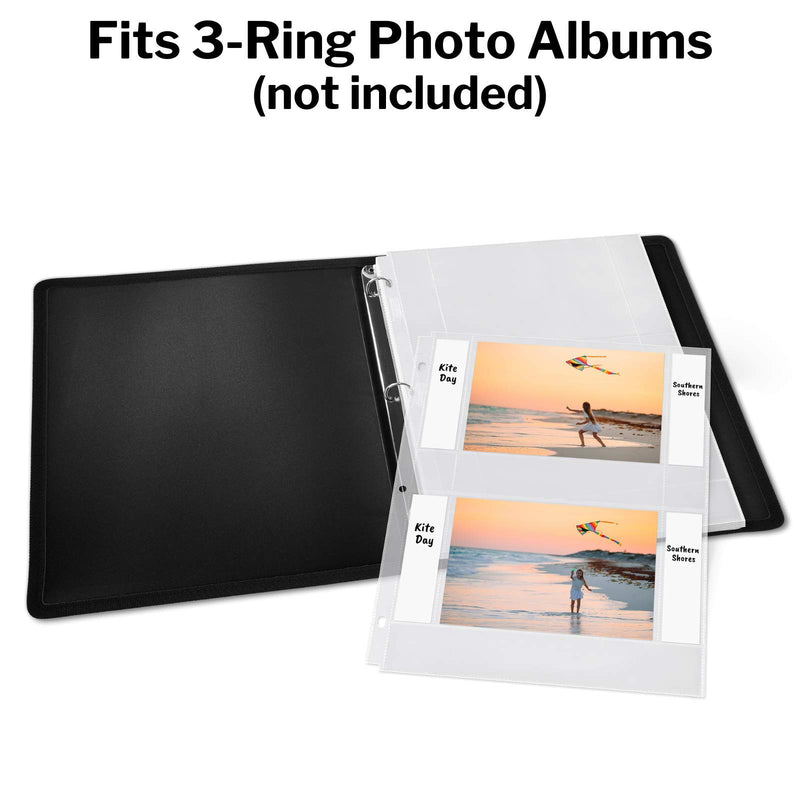 Dunwell Photo Album Refill Pages - (4x6 Horizontal, 10 Pack) for 40 Photos, 3-Ring Binder Photo Pockets, Each Photo Page Holds Four 4 x 6 Pictures, Postcard Sleeves, Archival Photo Sleeves 4x6 4x6" - Landscape