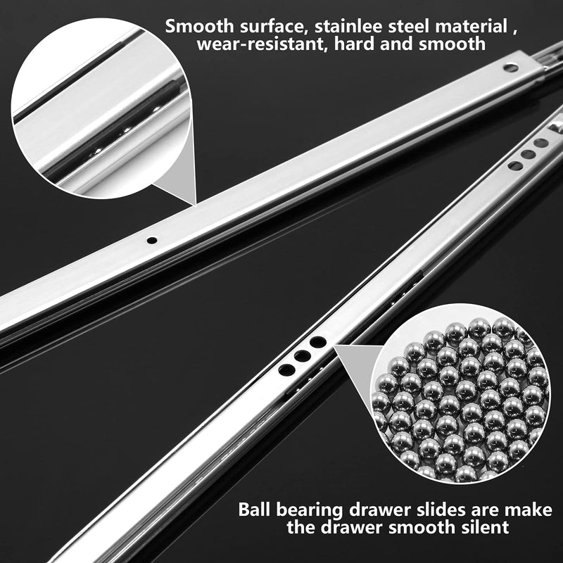 [AUSTRALIA] - Suiwotin 12 Inch Drawer Slides, Metal Drawer Slide Small Drawer Rails Ball Bearing Two Way Slide Track Rail Pack of 2 (0.7" Wide) 12" - 2PCS 2 Sections 