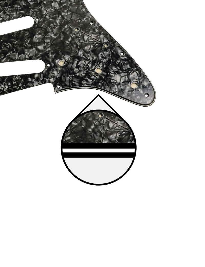 Metallor Electric Guitar Pickguard 3 Ply 11 holes SSS Single Coil Compatible with Strat Style Modern Guitar Parts Replacement(Black Pearl) Black Pearl