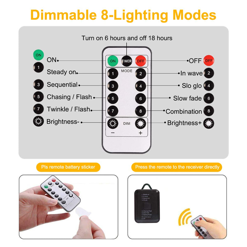 GreenClick LED Rope Lights Outdoor, Connectable 72ft 200 LED String Lights Plug in with Remote, Waterproof Dimmable 8 Modes Fairy String Lights with Timer for Christmas Deck Patio Pool Wedding Party