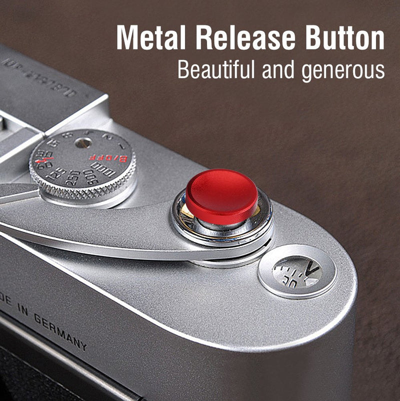 Tosuny 3PCS Camera Button, Aluminium Alloy Shutter Button with Concave Surface, Fits for Cameras with Screw Hole on The Shutter Release Button (Red Black Silver)