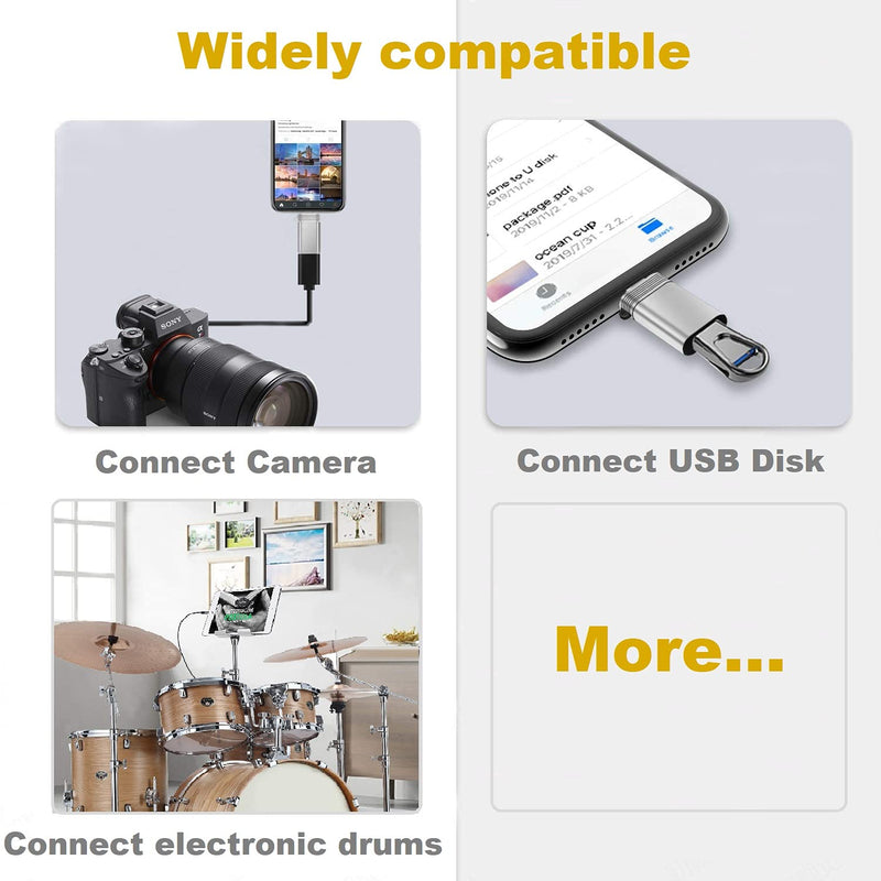 USB Camera Adapter for iPhone for iPad , iOS USB Female OTG Adapter Support Digital Camera, USB Flash Drive, Card Reader, Keyboards,Mouse, USB Hub etc. Silver