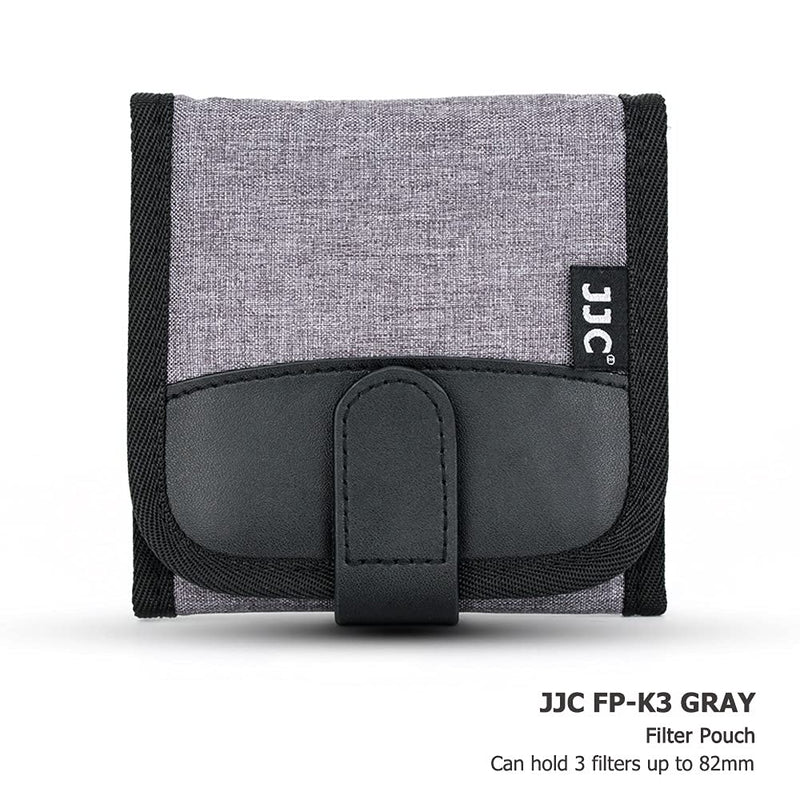Camera Lens Filter Pouch 3 Pockets for Circular Filters Up to 82mm(37mm, 40.5mm, 49mm, 52mm, 55mm,58mm,62mm,67mm,72mm,77mm),UV ND CPL Filter Storage Holder with Fasten Loop Design