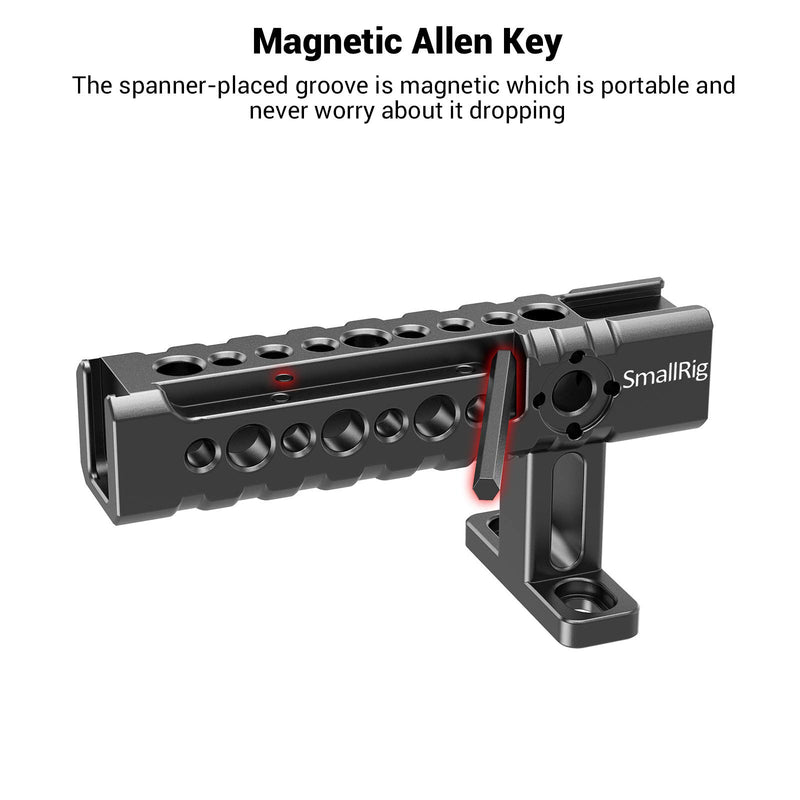 SmallRig Top Handle Grip with Locating Point for Arri, Adjustable Camera Handle with Mounting Points, Shoe Mount for Video Camera Cages, LED Lights Microphones- 1984