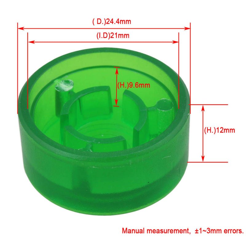 Yibuy 10 Pieces 24.4x12mm Plastic Green Electric Guitar Effect Pedal Knobs Cap Musical Instrument Accessory