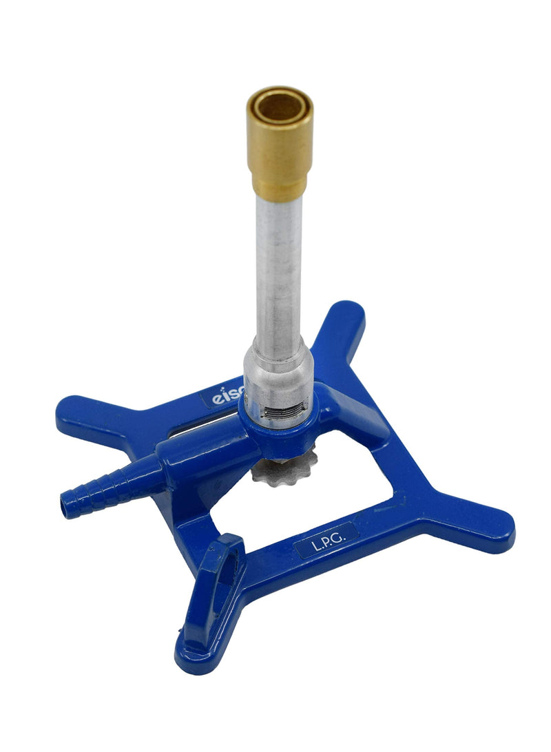 Tirrill Bunsen Burner, LPG - Gas Flow Control, Flame Stabilizer, Air Flow Adjustable - Cast Iron StabiliBase, Anti-Tip Design with Handle - Suitable for use with LPG/Butane Gas - Eisco Labs