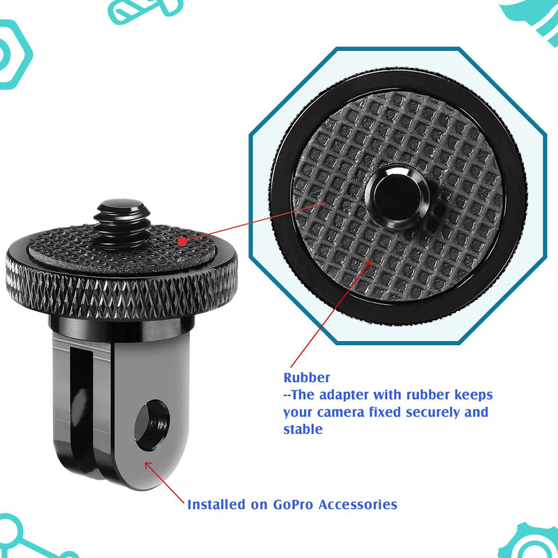 Frienda 4 Pieces Aluminum Camera Tripod Conversion Adapter 1/4-20 Conversion Adapter Metal Camera Mount Adapter for Tripod Compatible with GoPro Action Cameras and Other Standard 1/4 Accessories