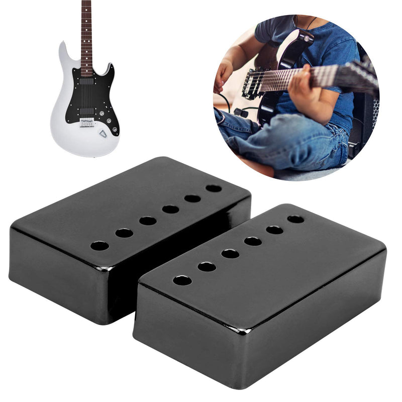 CHICIRIS 2Pcs Electric Guitar Pickup Shell, Nickel Pickup Shell LP Humbucker Guitar Pickup Cover 50mm and 52mm Musical Instrument Accessories Black