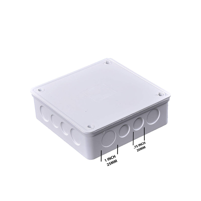 [AUSTRALIA] - DJC Supply Co. 6" x 6" x 3" PVC Plastic Junction Conduit Box with 3/4" & 1" Pre molded Holes 6" x 6" x 3" 