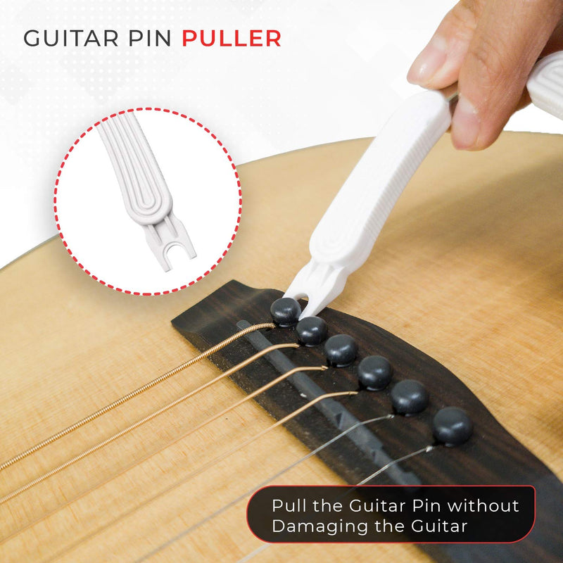 VARA 3 in 1 Guitar String Winder - String Winder, String Clipper, and a Bridge Pin Puller, All in 1 Guitar DIY Tool (Black) Charcoal Black