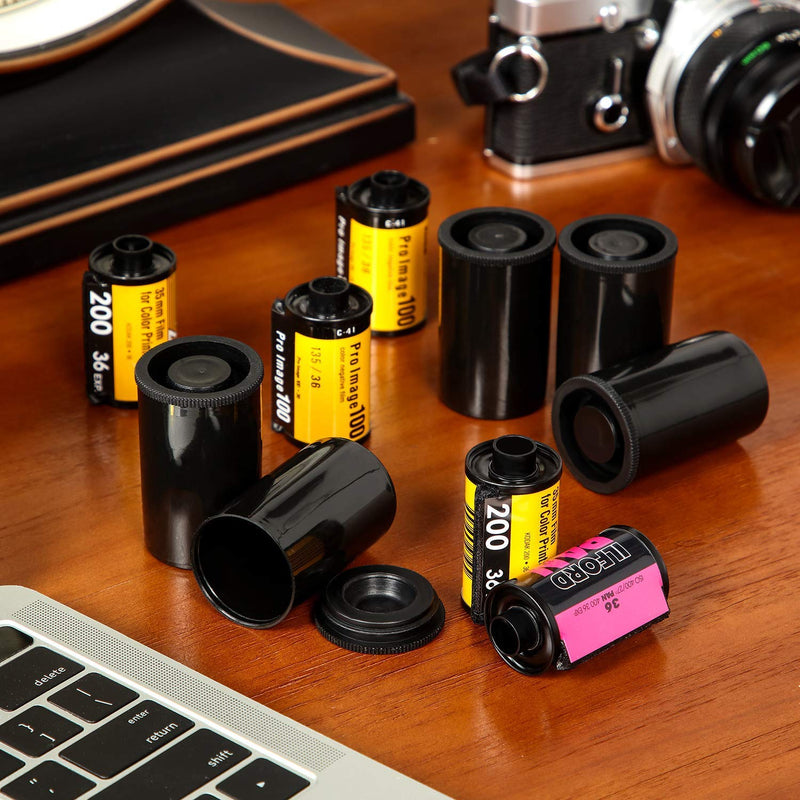 35mm Caliber Plastic Film Canisters -20pcs（Black ） Black