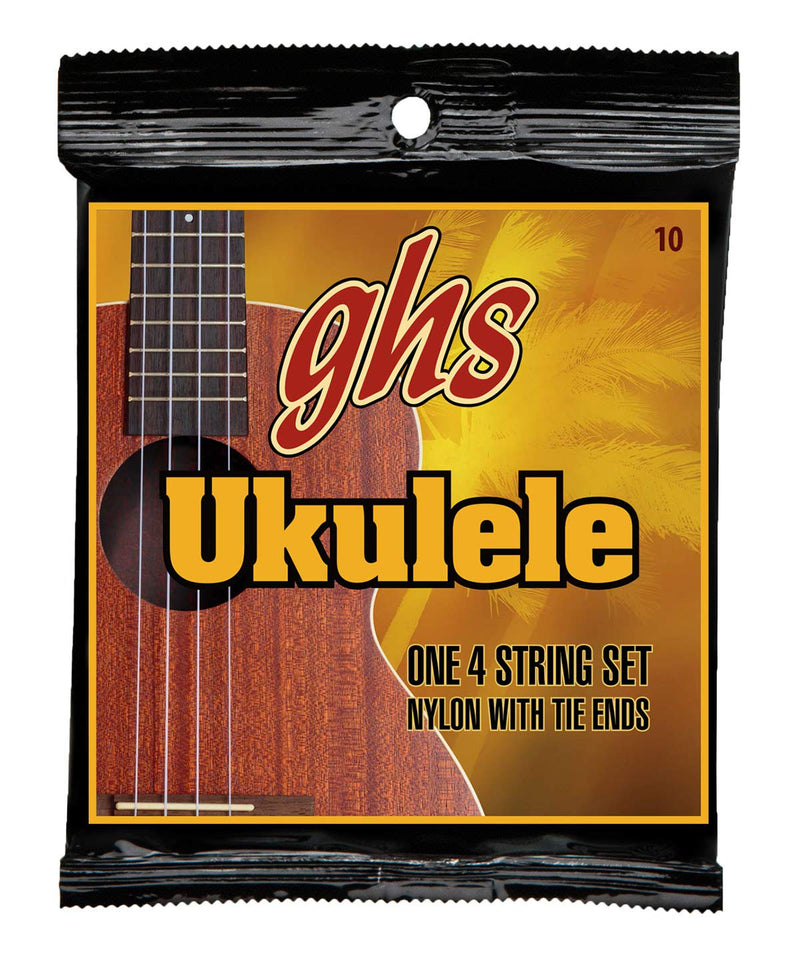 GHS Strings 10 Set, Hawaiian D-Tuning Ukulele Strings, Clear Nylon Standard