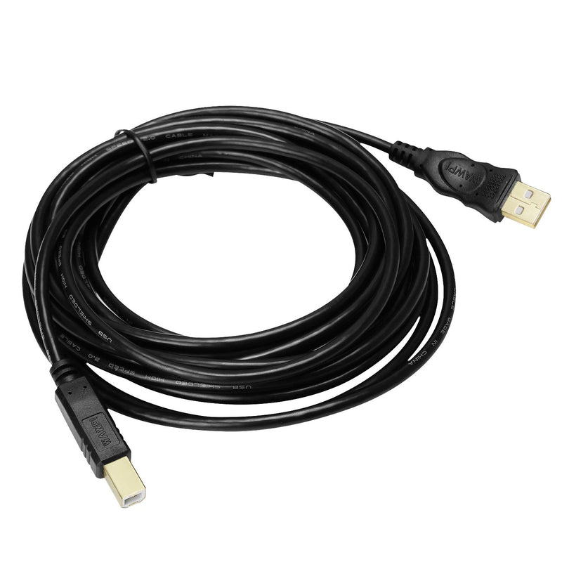 USB Cable 25 ft Gold-Plated USB 2.0 Cable - A-Male to B-Male - Printer/Scanner-25 Feet (8 Meters) 25 feet/8m