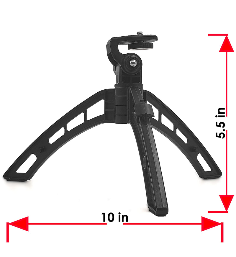 Foldable Mini Tripod Stand for DSLR Cameras and Webcam with 1/4 Thread Padded on Surface and Leg Bottom Light Weight but Heavy Duty for Vlogging and Steady Shots