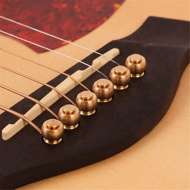 Miwayer Guitar Bridge Pins 6pcs Brass Endpin for Acoustic Guitar Replacement Parts Bone Bridge Pins Brass