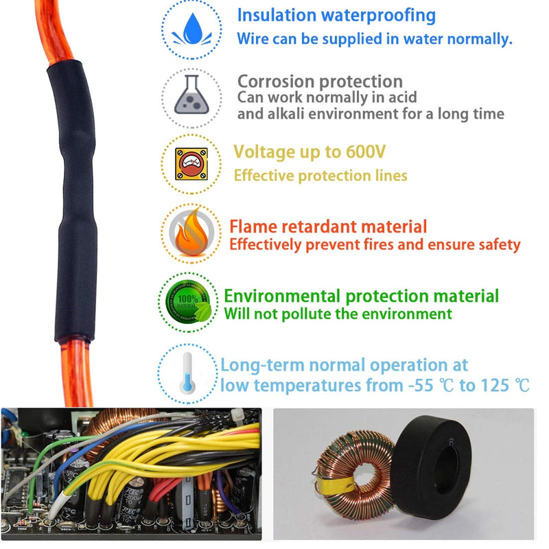 Purple-fox 3:1 Heat Shrink Tubing Adhesive-Lined Heat Shrinkable Tube Waterproof Insulation Sealing DIY (Dia 1” (25.4mm))