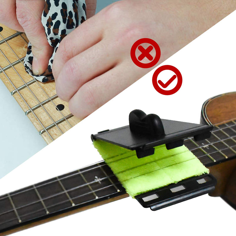LUTER 2Pcs/Pack Guitar Fretboard String Cleaner Scrubber Cleaning Cloth Maintenance Care Kit for Guitar Bass Mandolin Ukulele 11x6.6cm/4.33x2.60"