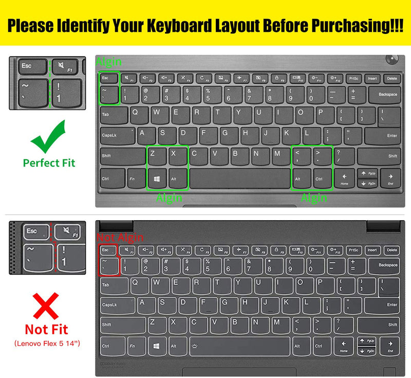 Keyboard Cover for Lenovo Flex 14 14/Yoga C740 14/Lenovo Yoga C940 C930 920 13.9 / Yoga 730 720 13.3 /Lenovo Yoga 730 15.6 / Yoga 720 12.5 inch Keyboard Skin(NOT Fit Lenovo Flex 5 14"), Ombre Blue