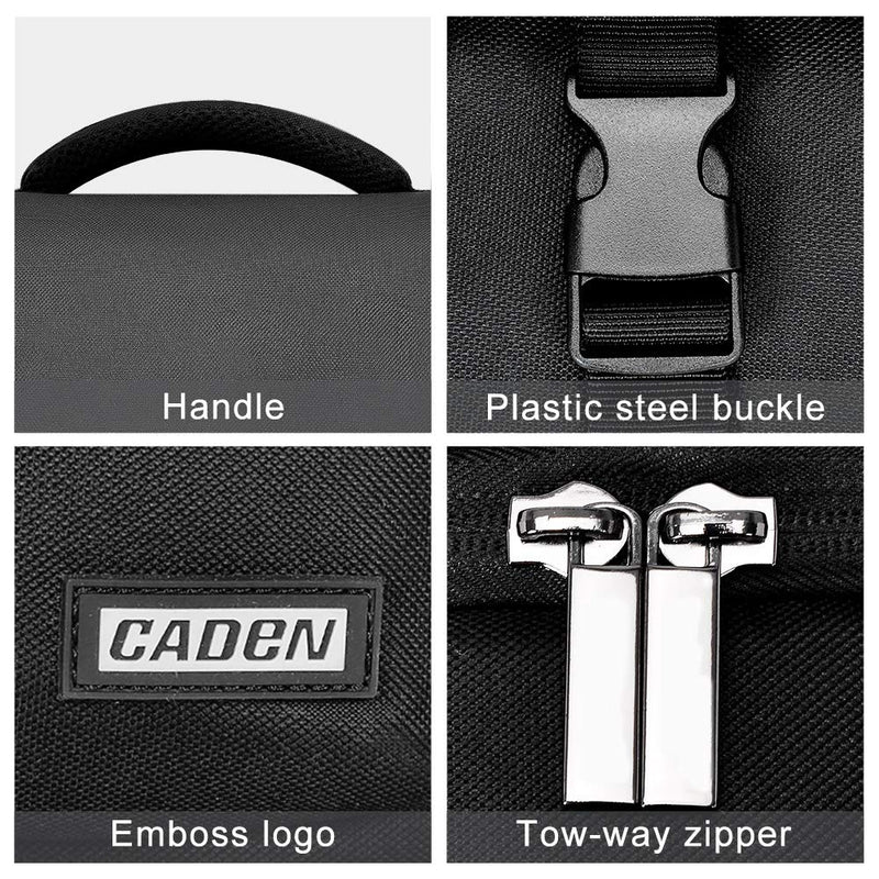 CADeN Camera Bag Case Shoulder Crossbody Bag Compatible for Nikon, Canon, Sony, DSLR SLR Mirrorless Cameras and Lenses (1.0 Black, Mdeium) 1.0 Black