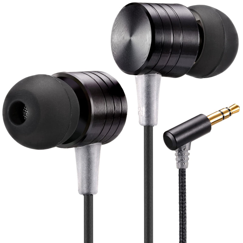 Betron B550 Earphones Wired Headphones in Ear Noise Isolating Earbuds with Bass Driven Sound Tangle-Free Cable 3.5mm Jack Black